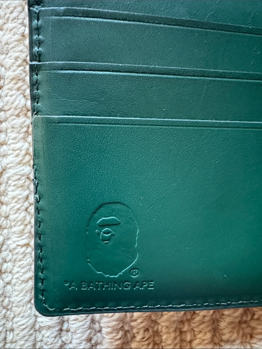 Bape Camouflage Bi-Fold Wallet - Green, Black, Cream - Picture 4 of 8